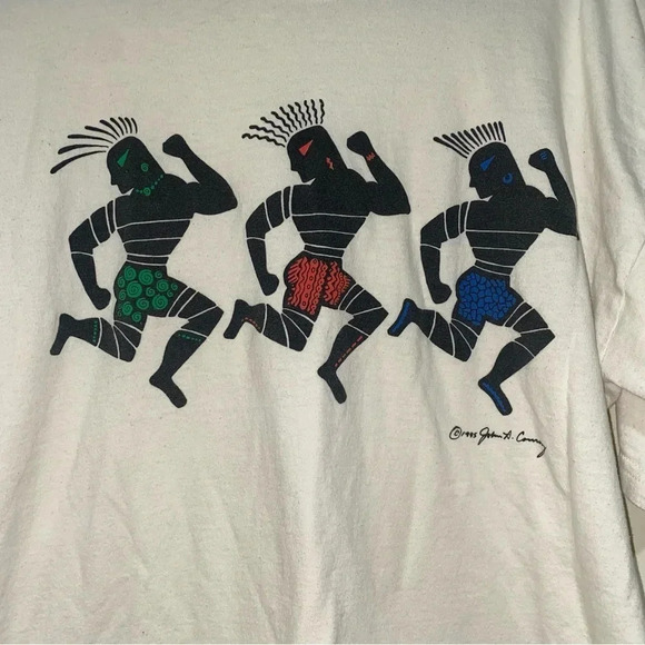 Men’s Vintage 90’s John A Conway  Artist Dancing People Graphic T-Shirt Size L - Picture 4 of 14